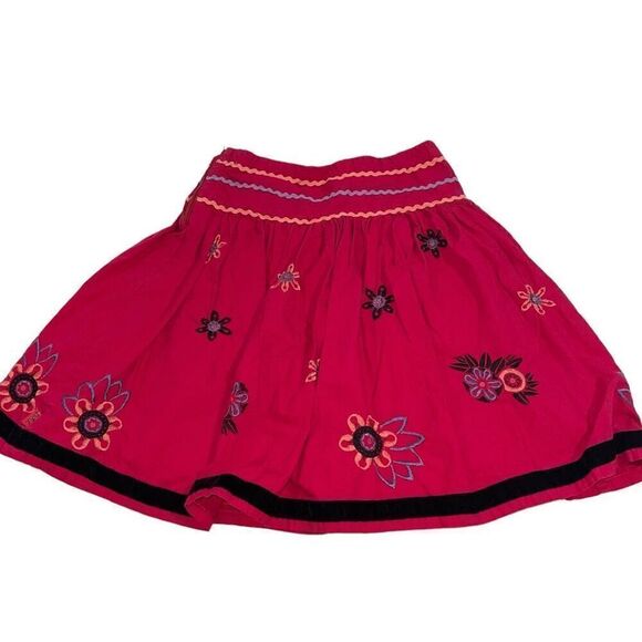 Pumpkin Patch Dark Pink Skirt w/ Orange & Black Embroidery - Kids Size 8 - Picture 2 of 8